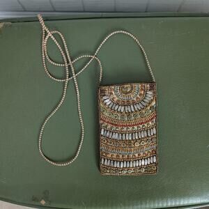 Beaded phone pouch mini crossbody